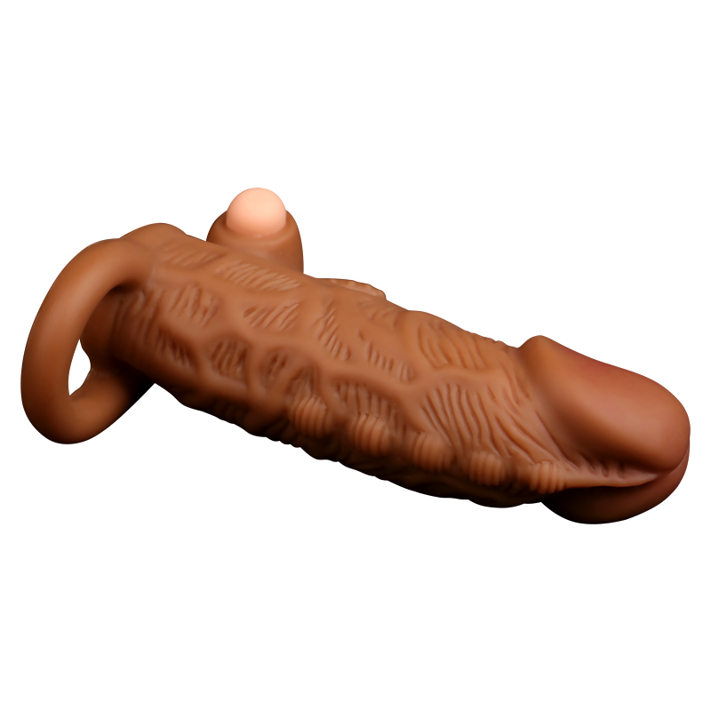 Prelungitor Penis Vivi Silicon Maro cu Vibratii 13 cm Passion Labs, #4, Erotic24.ro