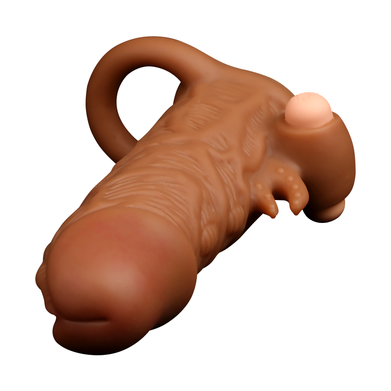 Prelungitor Penis Vivi Silicon Maro cu Vibratii 13 cm Passion Labs, #5, Erotic24.ro