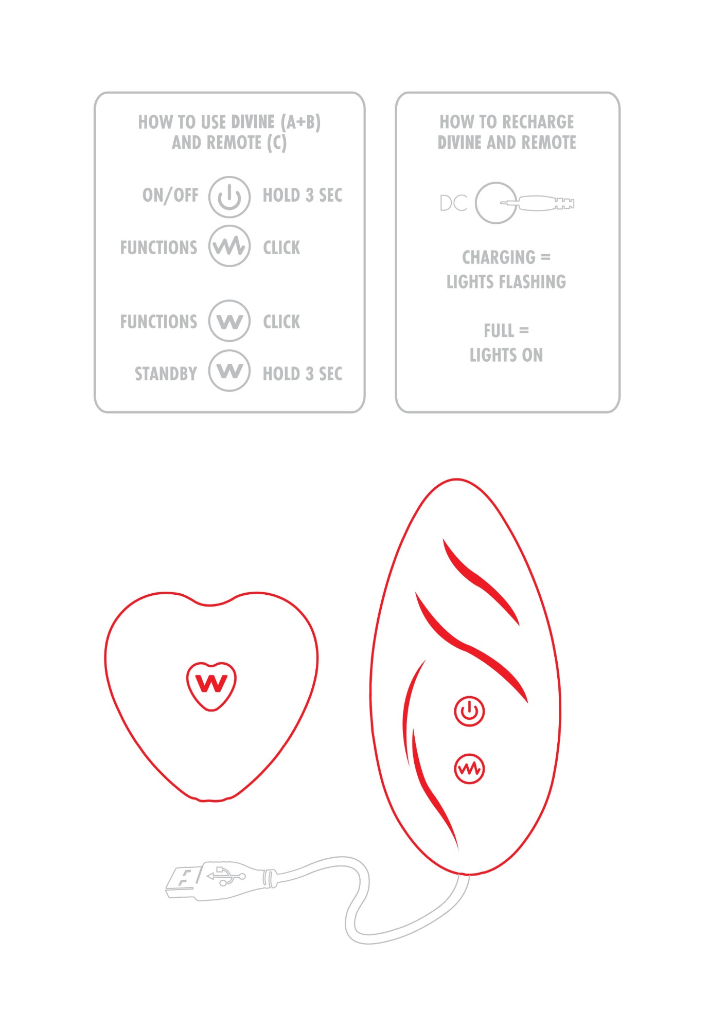 Set Divine Bikini-Vibrator-Telecomanda Wireless 12 Moduri Vibratii Silicon USB Rosu, #8, Erotic24.ro