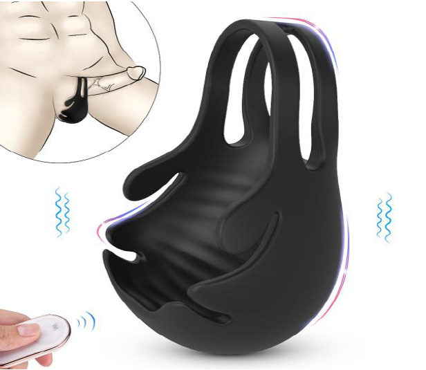 Vibrator Loop pentru Testicule Remote Control 9 Moduri Vibratii Silicon USB Guilty Toys