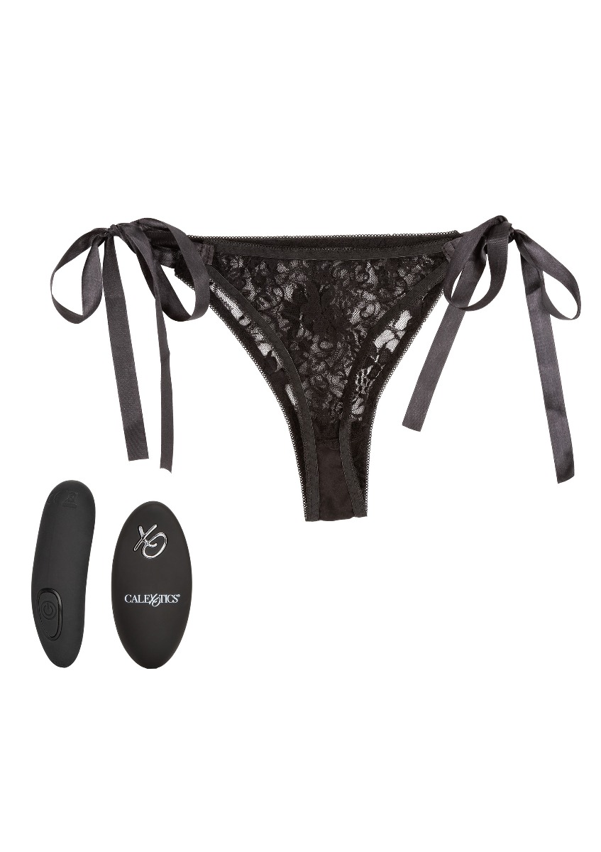 Bikini cu Vibrator Remote Control 12 Moduri Vibratii Silicon USB Negru OS