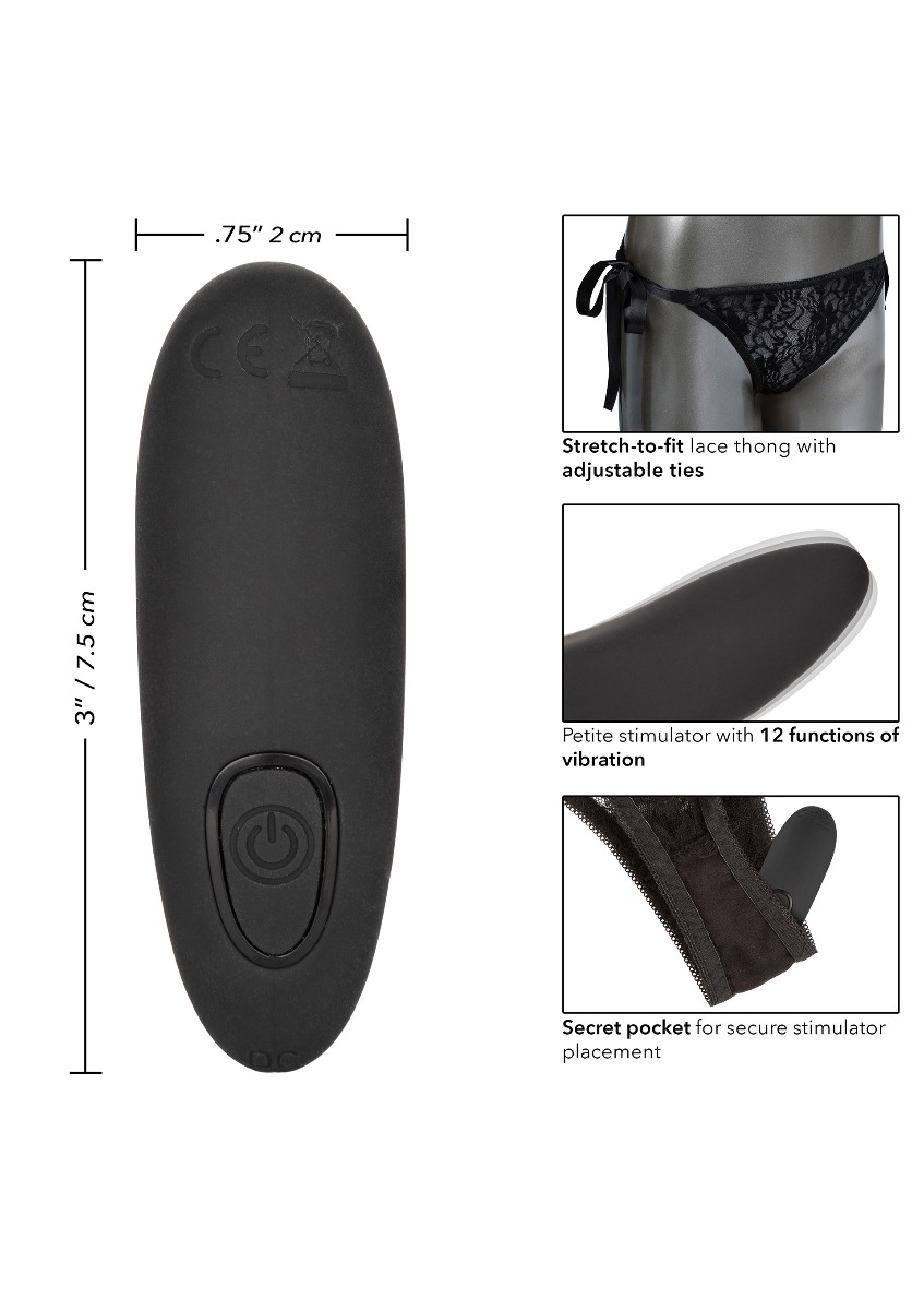 Bikini cu Vibrator Remote Control 12 Moduri Vibratii Silicon USB Negru OS, #2, Erotic24.ro