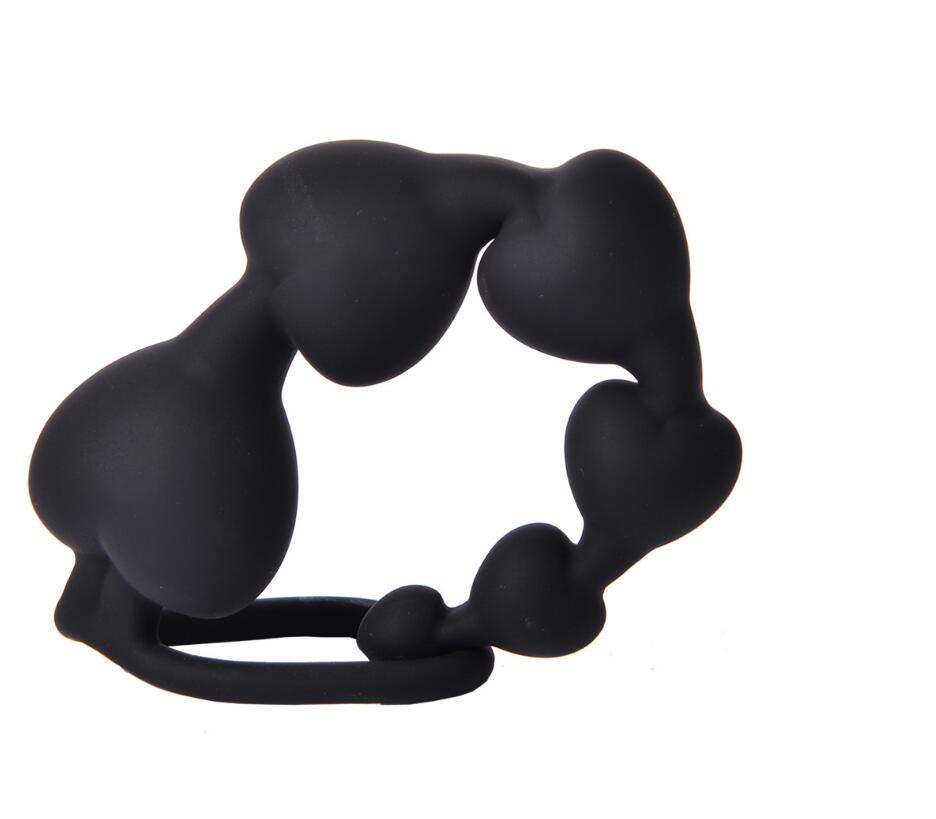 Bile Anale Love Beads Silicon Negru 18.5 cm Guilty Toys, Nr. 7, Erotic24.ro