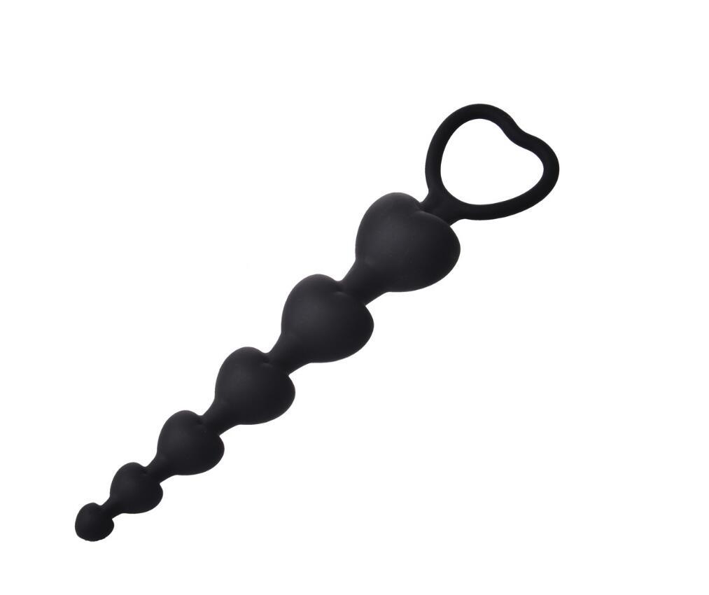 Bile Anale Love Beads Silicon Negru 18.5 cm Guilty Toys, Nr. 1, Erotic24.ro