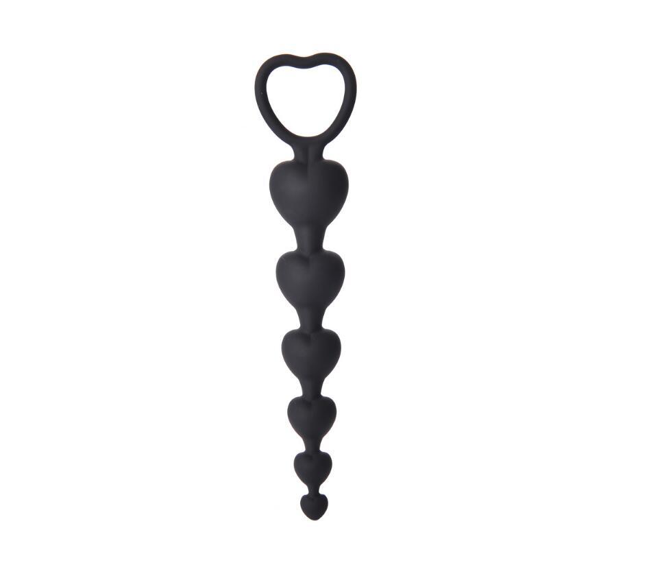 Bile Anale Love Beads Silicon Negru 18.5 cm Guilty Toys, Nr. 5, Erotic24.ro