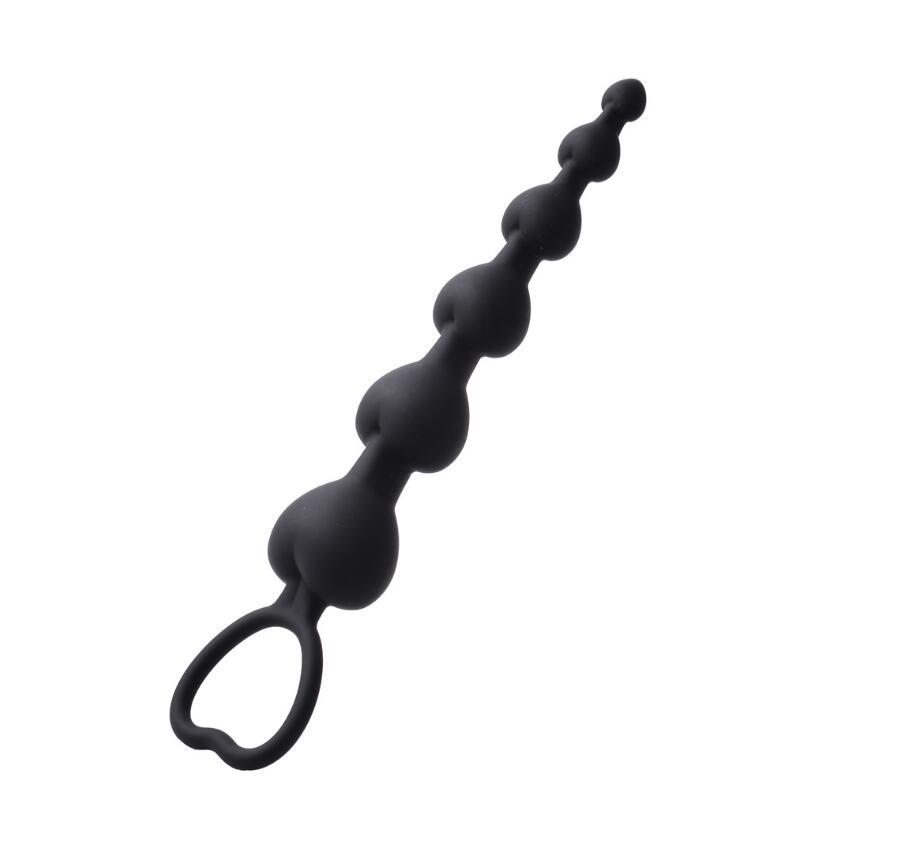 Bile Anale Love Beads Silicon Negru 18.5 cm Guilty Toys, Nr. 6, Erotic24.ro