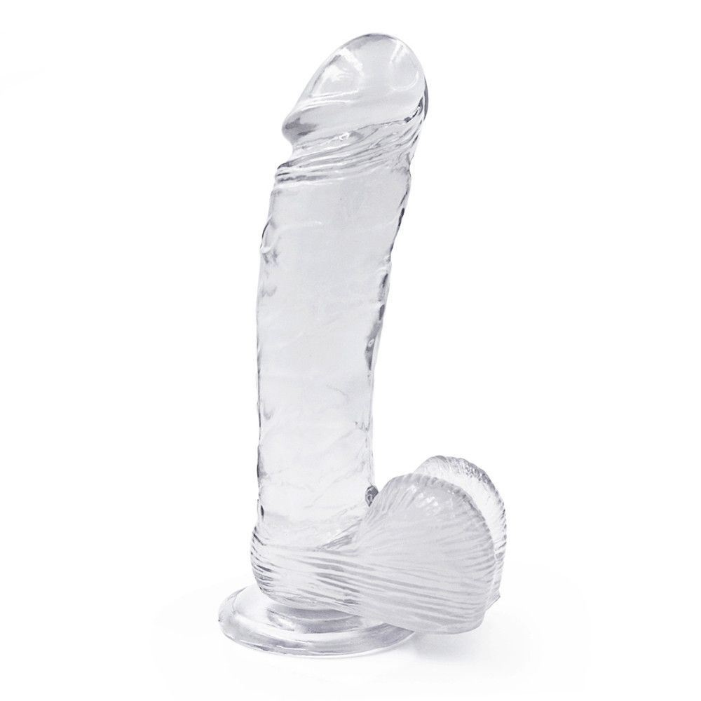 Dildo Realist cu Ventuza Racoon 25.5 cm Transparent Mokko Toys, #1, Erotic24.ro