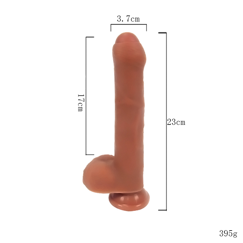 Dildo Realist Fereri Uncut Strat Dublu Silicon Maro 23 cm Passion Labs, #4, Erotic24.ro