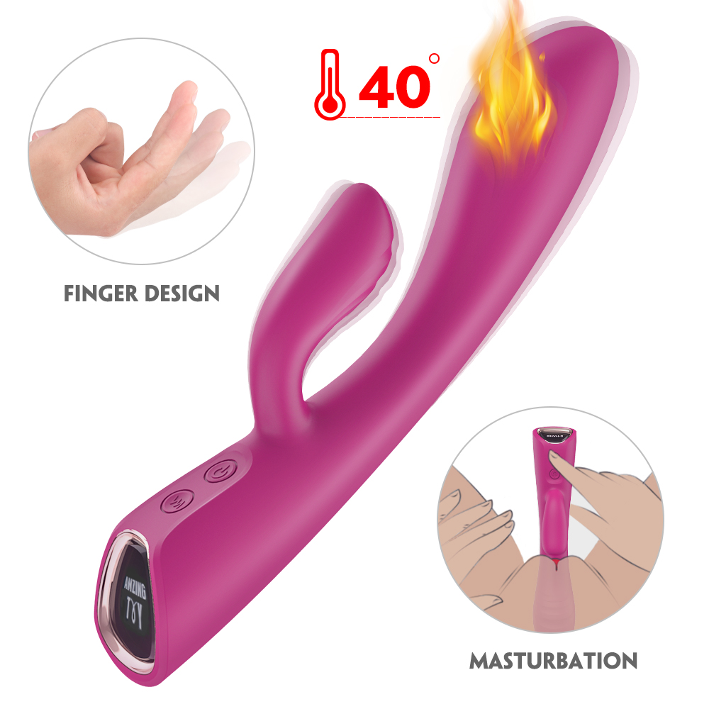 Vibrator Iepuras Ruffy Heating&Vibrations Silicon USB Rosu, Nr. 2, Erotic24.ro