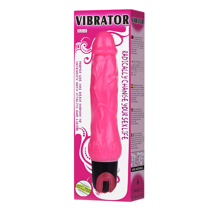 Vibrator Jelly Realist, Multispeed, TPR, Roz, 24 cm, #6, Erotic24.ro