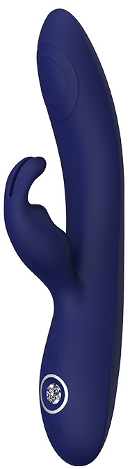 Vibrator Themis Blue Evolution, 10 Moduri Vibratii, Silicon, USB, Albastru Inchis, 22 cm