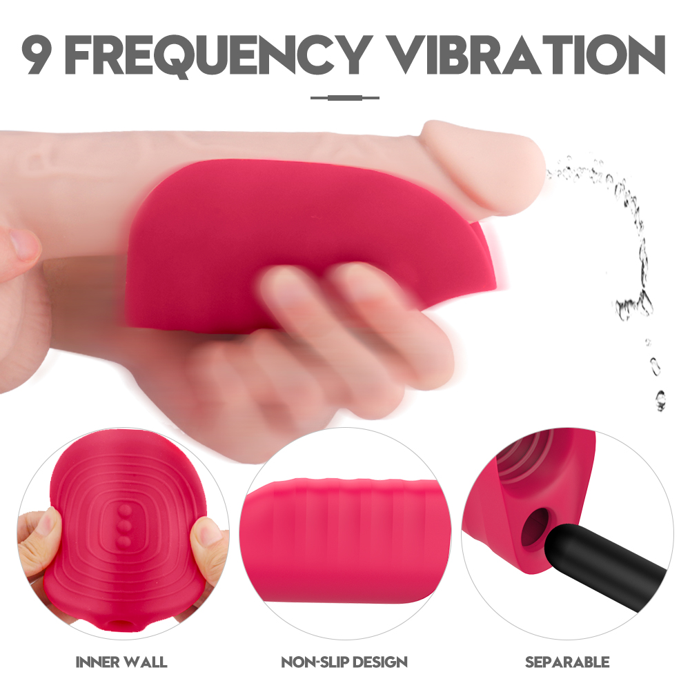 Masturbator Alden, 9 Moduri Vibratii, Silicon, USB, Rosu, 11.6 cm, Guilty Toys, Nr. 4, Erotic24.ro