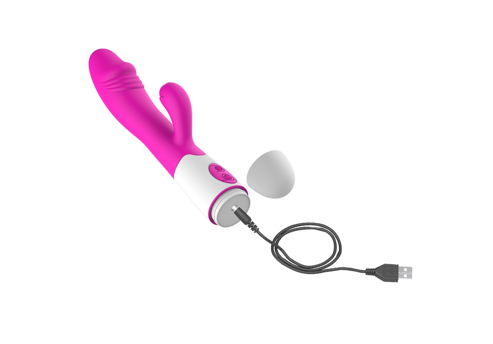 Vibrator Iepuras Amy 20 cm 30 Moduri Vibratii USB Roz Passion Labs, Nr. 2, Erotic24.ro