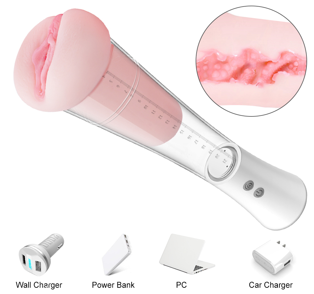 Masturbator Master Vibrating&Suction Vagina, TPE, Natural, 31.4 cm, Guilty Toys, #6, Erotic24.ro