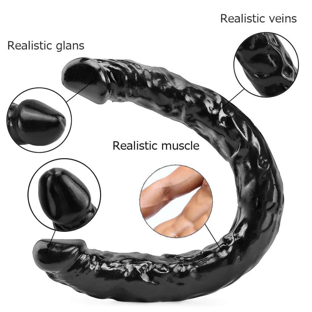 Dildo Realist Dublu Marya 40 cm Negru Guilty Toys, Nr. 11, Erotic24.ro