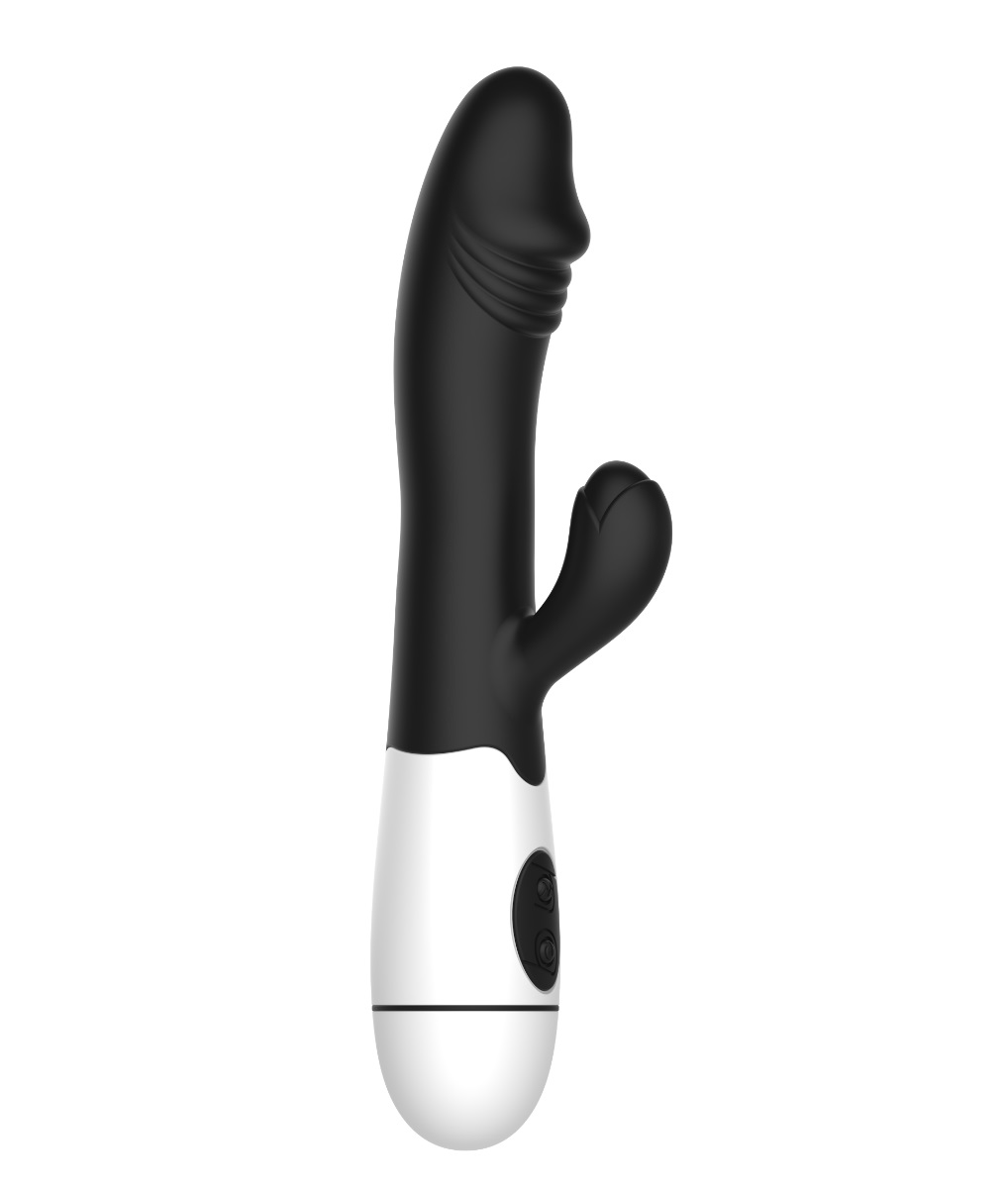 Vibrator Iepuras Amy 20 cm USB 30 Moduri Vibratii Negru Passion Labs, Nr. 1, Erotic24.ro