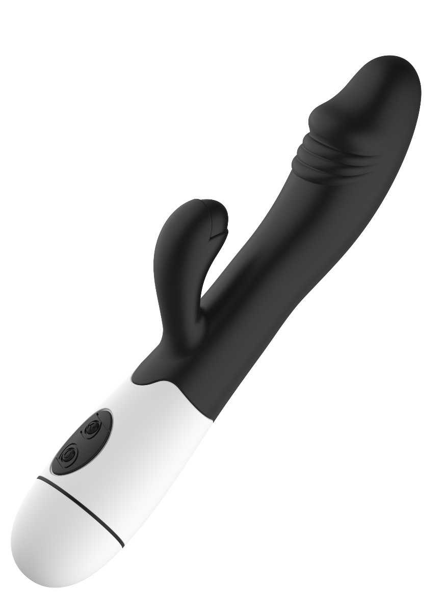 Vibrator Iepuras Amy 20 cm USB 30 Moduri Vibratii Negru Passion Labs, Nr. 7, Erotic24.ro