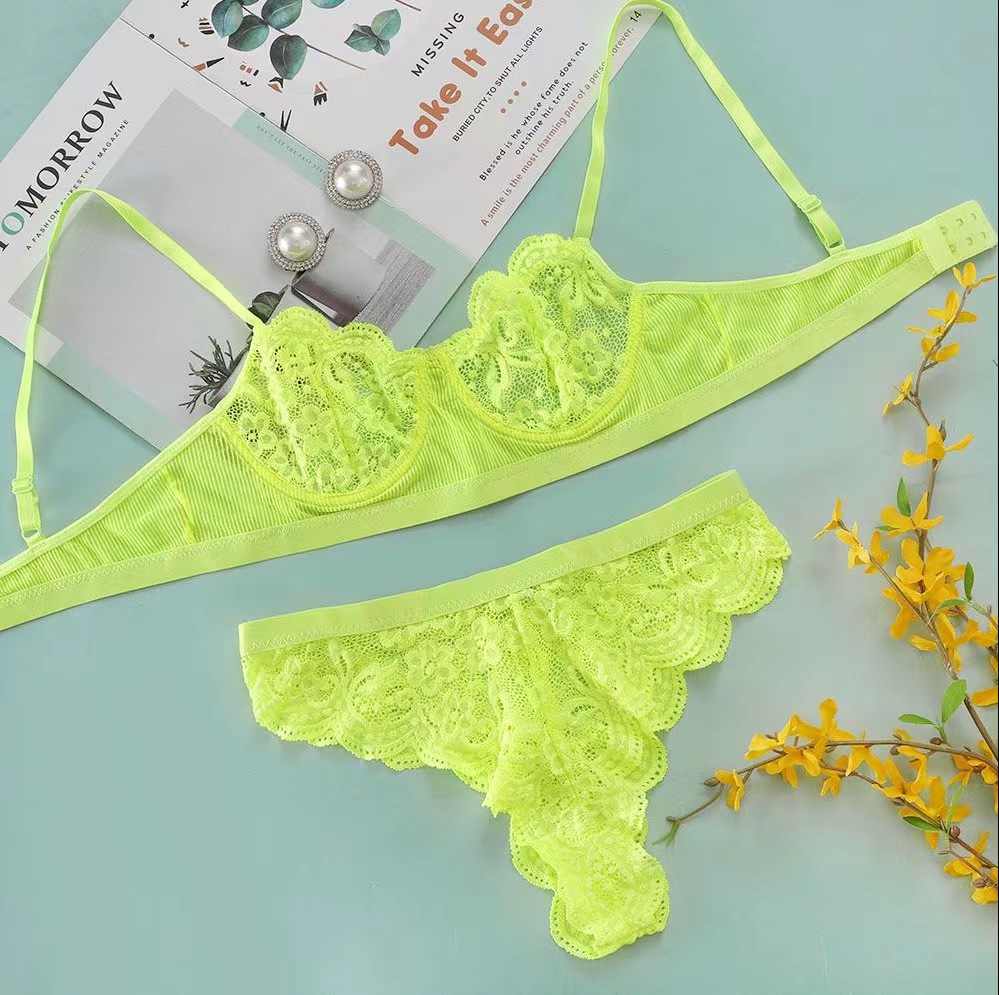Set 2 Piese Lenjerie, Verde Neon, L, JGF Lingerie, #2, Erotic24.ro
