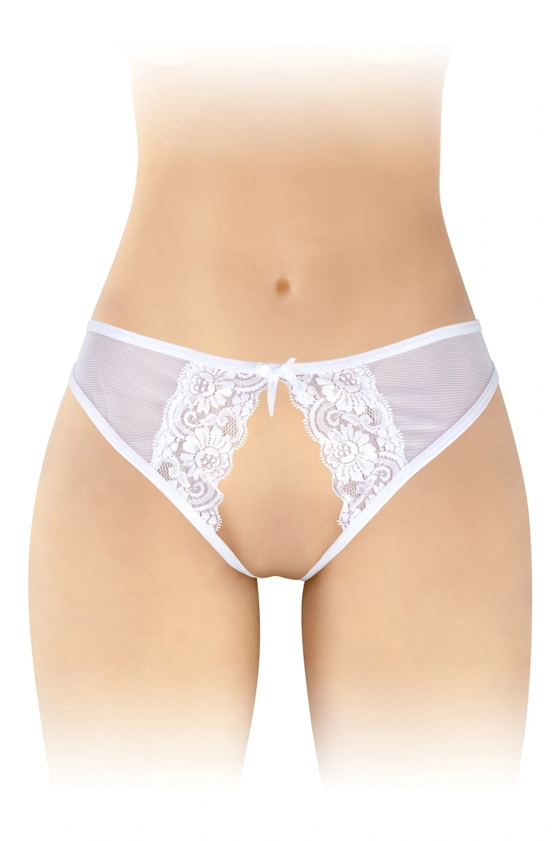 Bikini Crotchless Christine, Alb, S-L, #2, Erotic24.ro