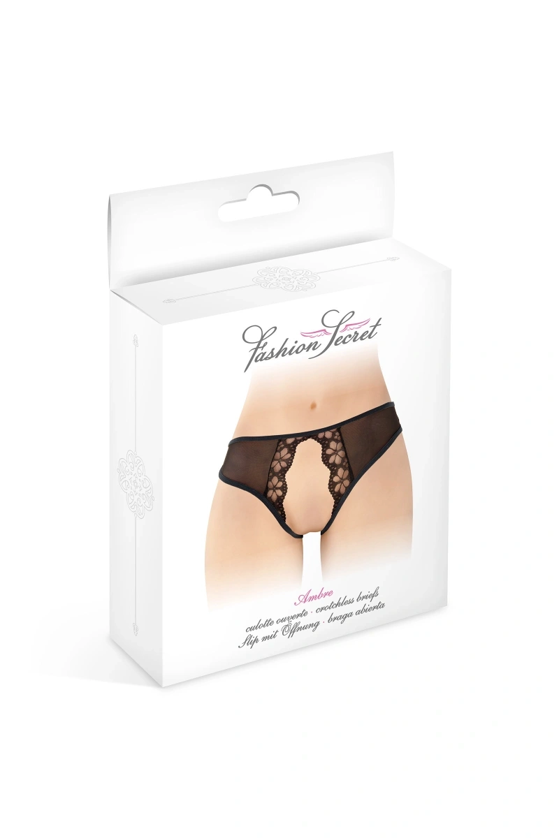 Bikini Crotchless Ambre, Negru, S-L, #3, Erotic24.ro
