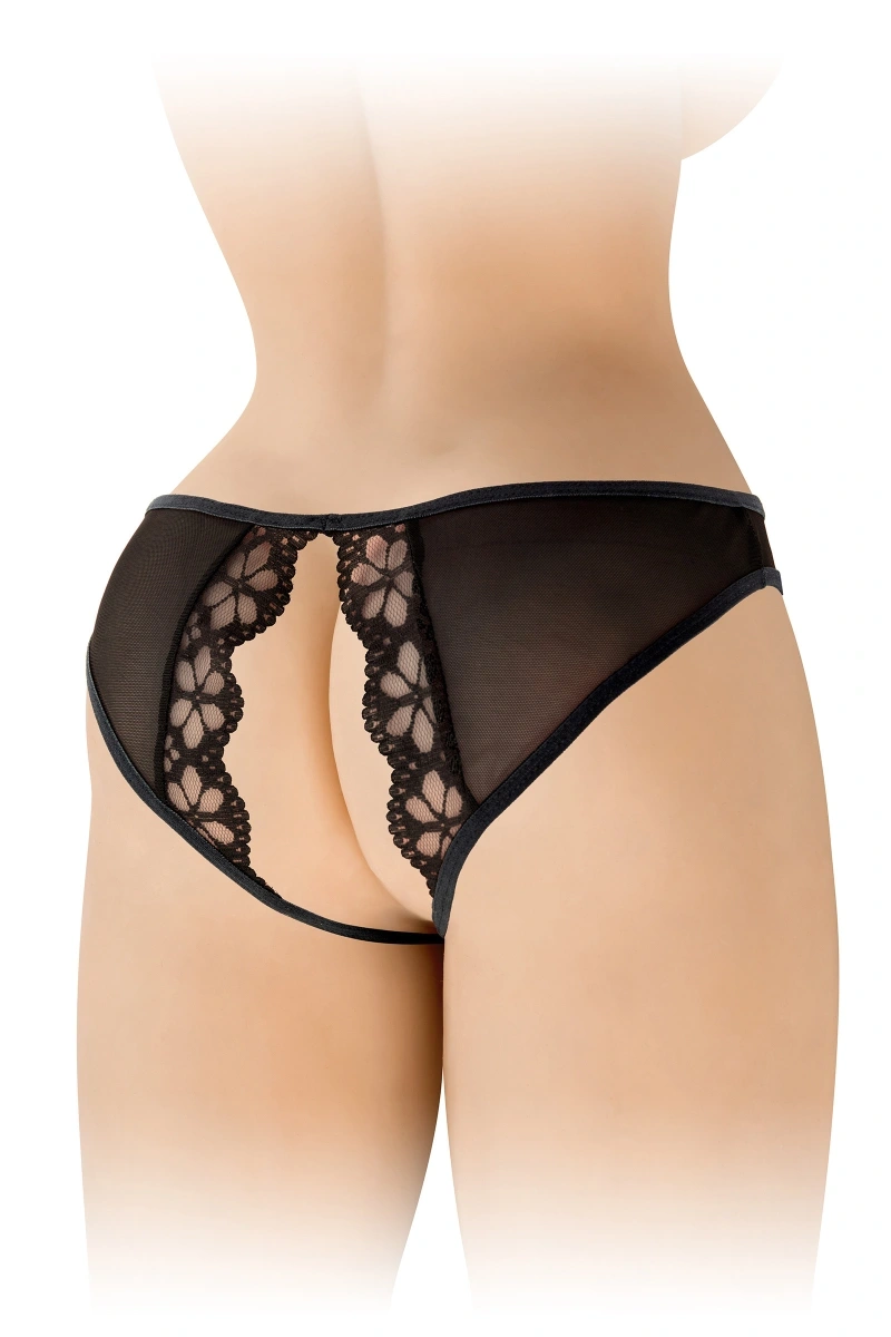 Bikini Crotchless Ambre, Negru, S-L in SexShop KUR Romania