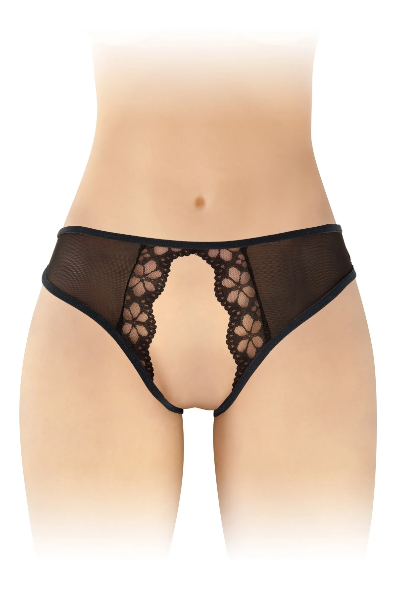 Bikini Crotchless Ambre, Negru, S-L, #2, Erotic24.ro