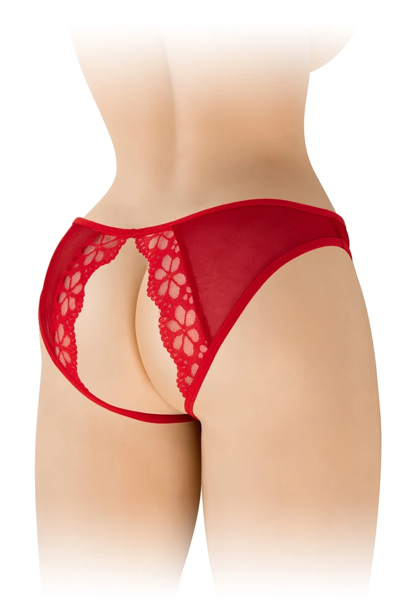 Bikini Crotchless Ambre, Rosu, S-L in SexShop KUR Romania