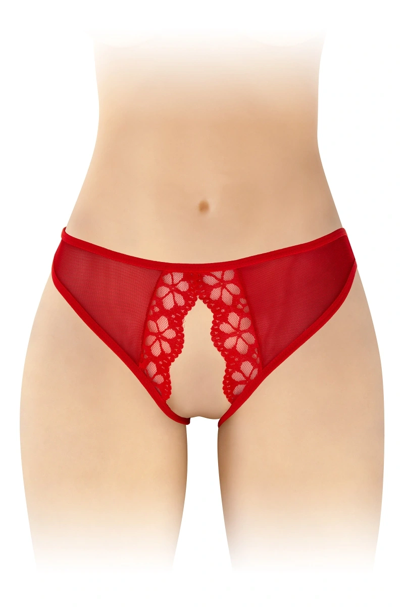 Bikini Crotchless Ambre, Rosu, S-L, #2, Erotic24.ro