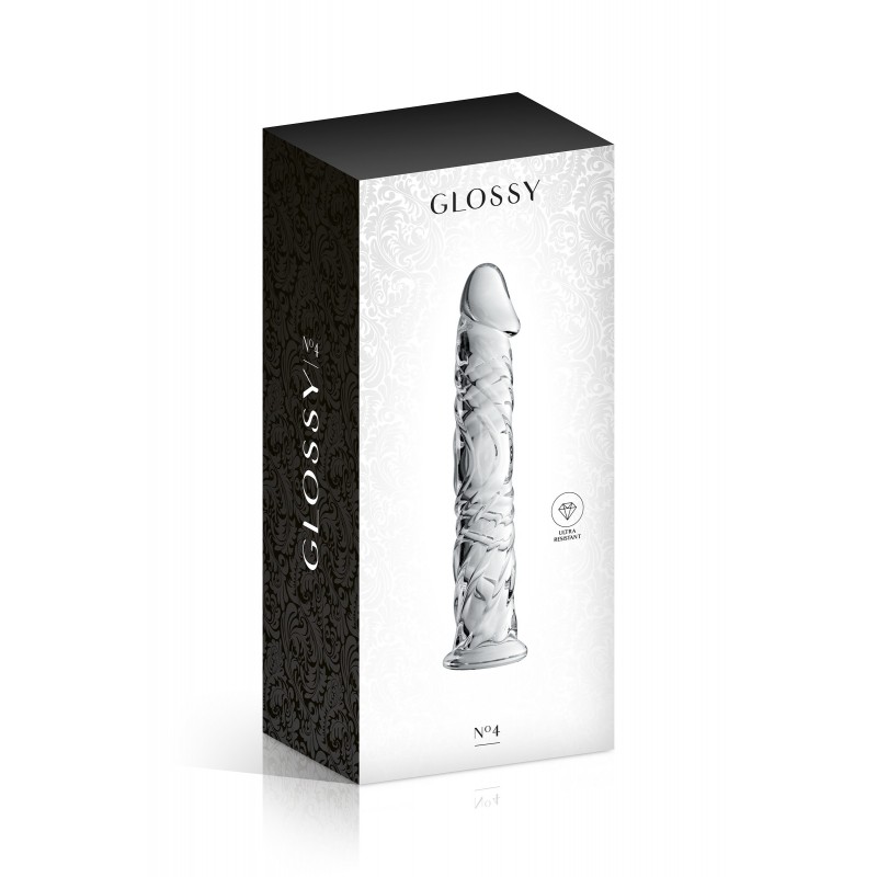 Dildo Realist Glossy din Sticla Ultra Rezistenta, Transparent, 16.5 cm, #2, Erotic24.ro