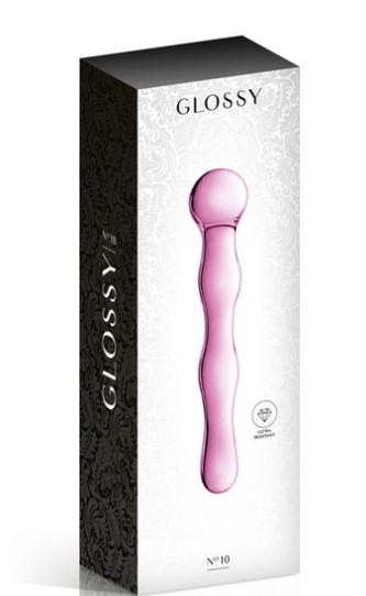 Dildo Glossy No 10, Sticla Ultra Rezistenta, Roz, 17 cm, #2, Erotic24.ro