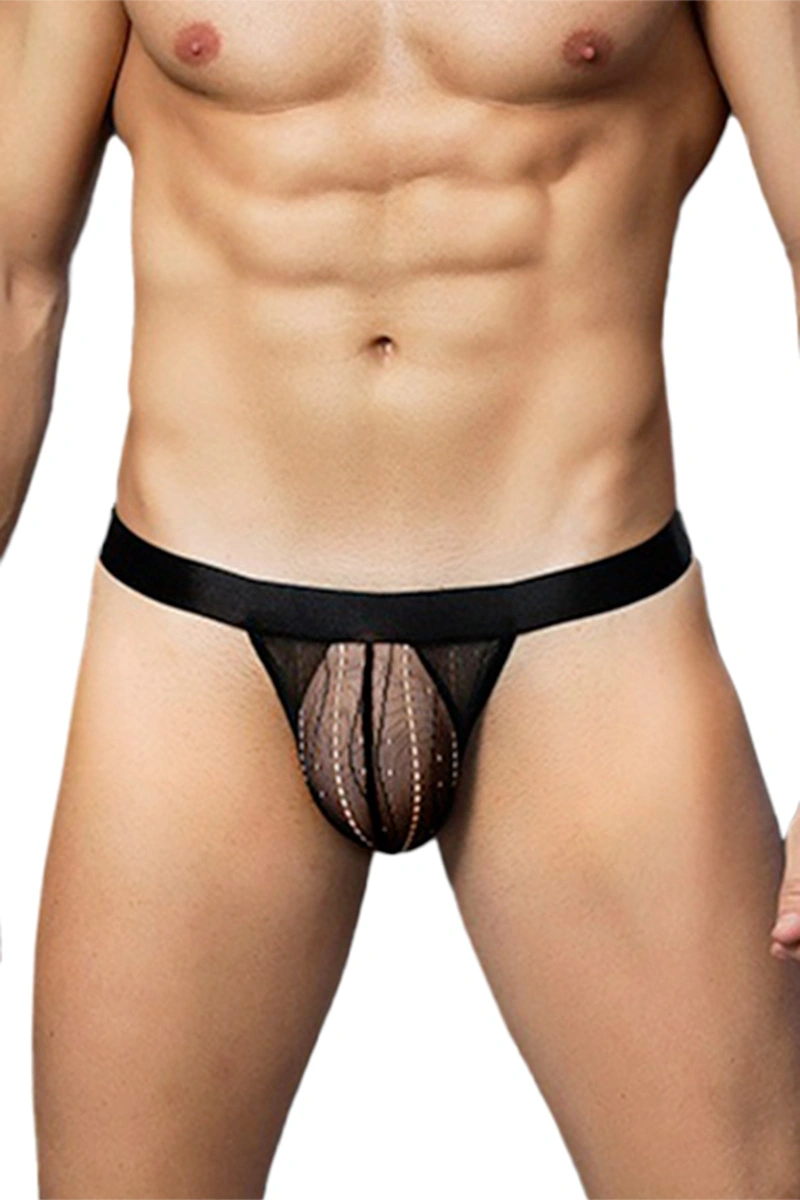 Bikini Barbati Open Back Jockstrap, Negru, S/M, Nr. 3, Erotic24.ro