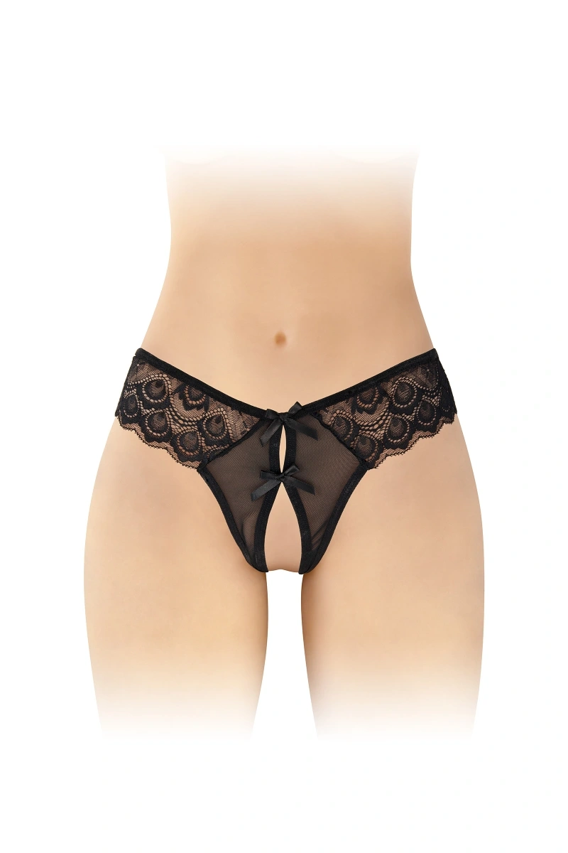 Bikini Crotchless Alicia, Negru, S-L