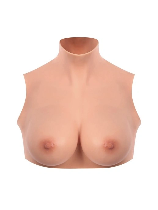 Top Realist cu Sani Starbust, Guler Inalt, Silicon Premium, Light Skin, Marimea S, Cupa C, 2.20 kg, #2, Erotic24.ro