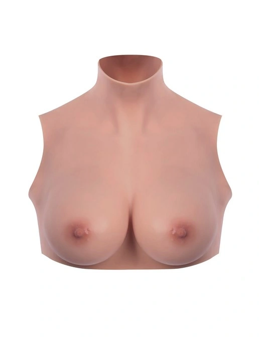 Top Realist cu Sani Starbust, Guler Inalt, Silicon Premium, Dark Skin, Marimea S, Cupa C, 2.20 kg, #2, Erotic24.ro