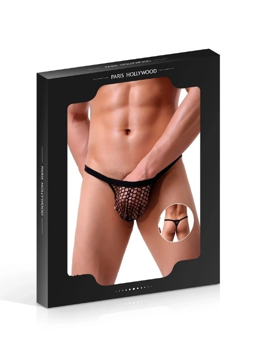 Bikini Tanga Barbati, Plasa Transparenta, Negru, XL/XXL, #3, Erotic24.ro