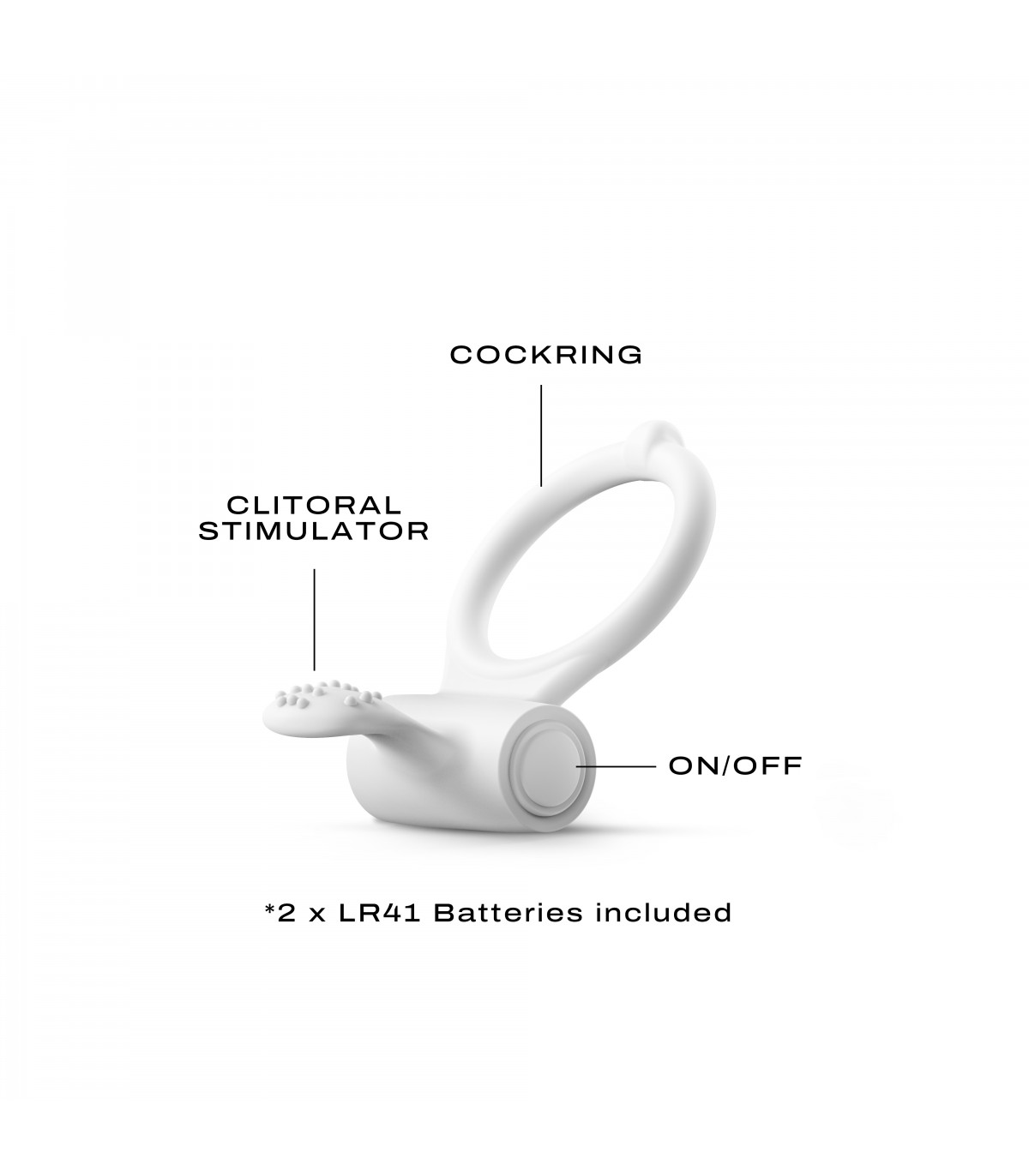 Inel Penis cu Vibratii Power Clit, Silicon, Alb, #3, Erotic24.ro