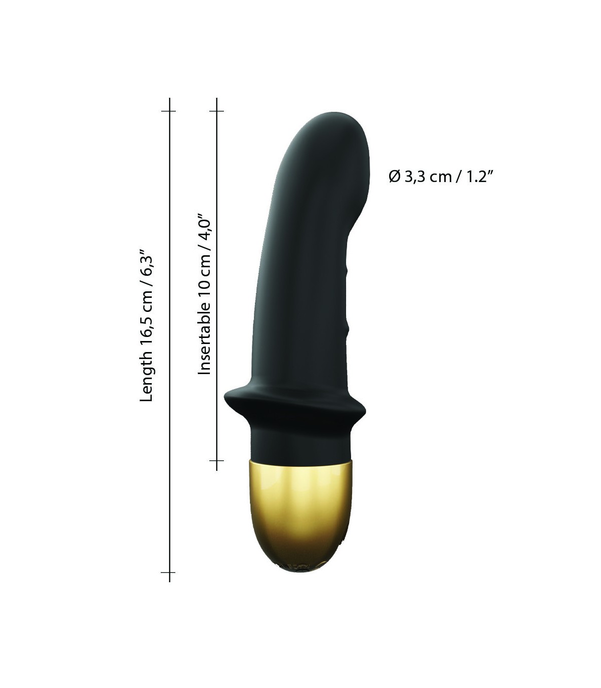 Vibrator Mini Lover 2.0, 10 Moduri Vibratii, Silicon, USB, Negru/Auriu, 16.5 cm, Nr. 5, Erotic24.ro