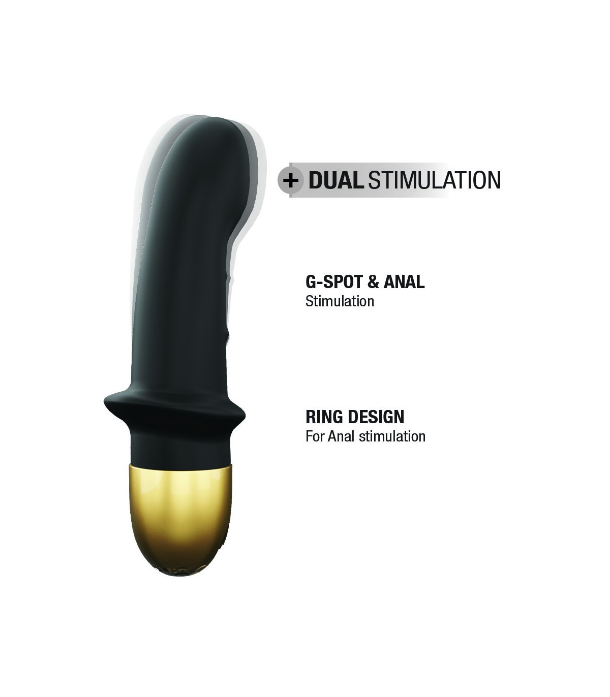 Vibrator Mini Lover 2.0, 10 Moduri Vibratii, Silicon, USB, Negru/Auriu, 16.5 cm, Nr. 2, Erotic24.ro