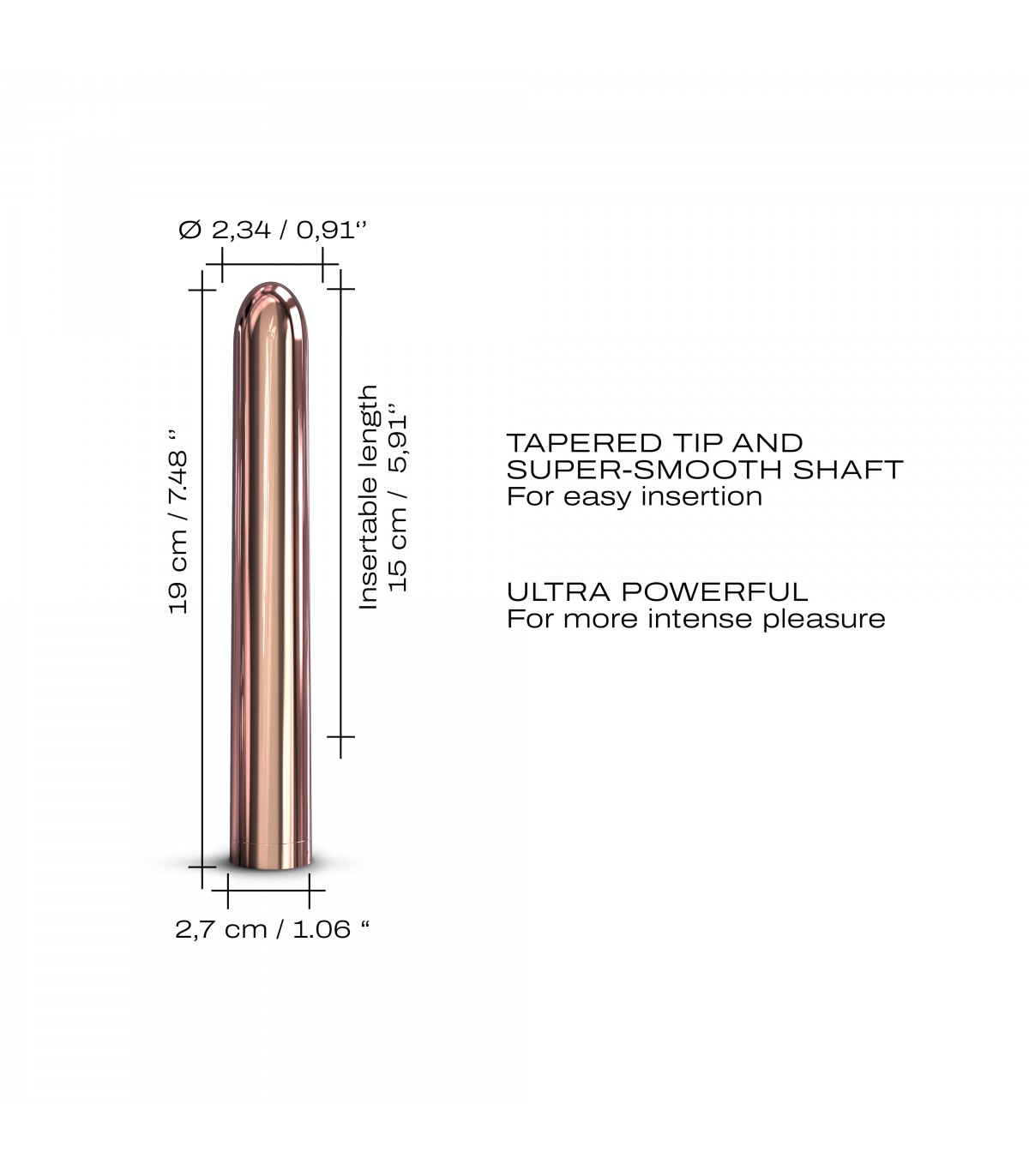 Vibrator Pink Lady 2.0, 10 Moduri Vibratii, ABS, USB, Rose Gold, 19 cm, #4, Erotic24.ro