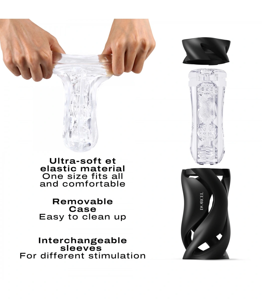 Masturbator Deep Blow, TPE, Negru, 20 cm, #4, Erotic24.ro