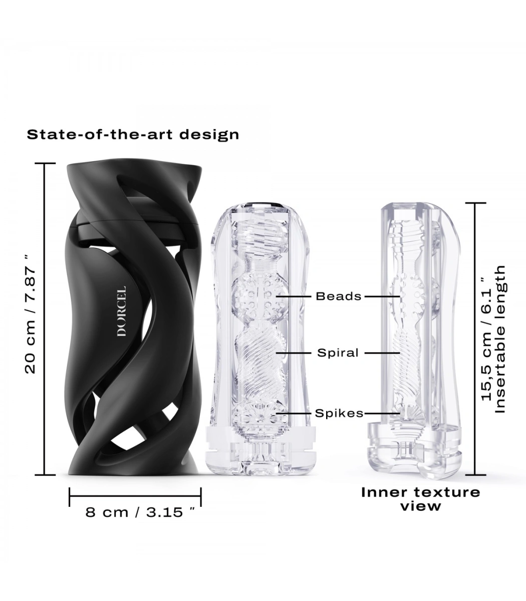 Masturbator Deep Blow, TPE, Negru, 20 cm, #5, Erotic24.ro