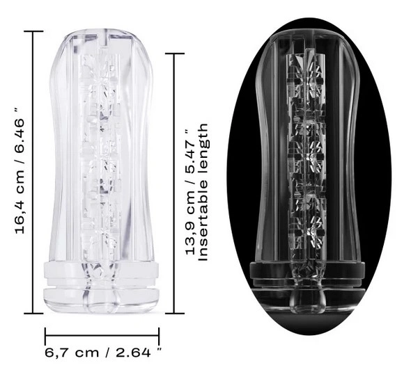 Masturbator Deep Blow Extrem, TPE, Transparent, 16.4 cm, #4, Erotic24.ro