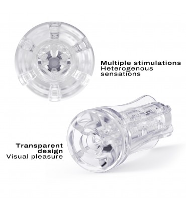 Masturbator Deep Blow Multi Sensation, TPE, Transparent, 16.4 cm, #4, Erotic24.ro