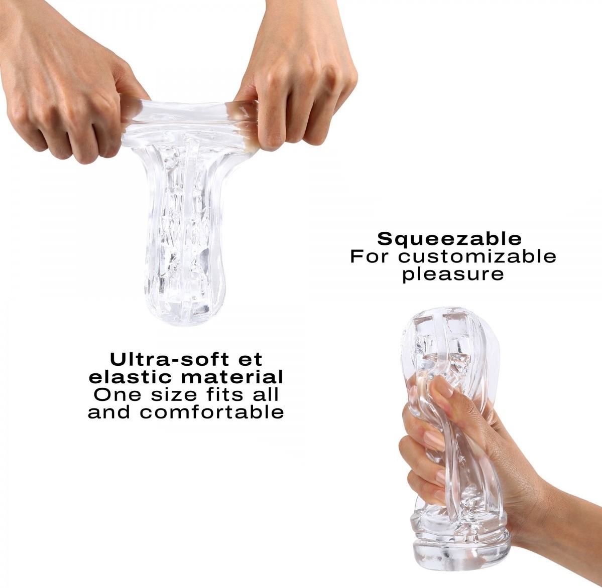 Masturbator Deep Blow Multi Sensation, TPE, Transparent, 16.4 cm, #5, Erotic24.ro