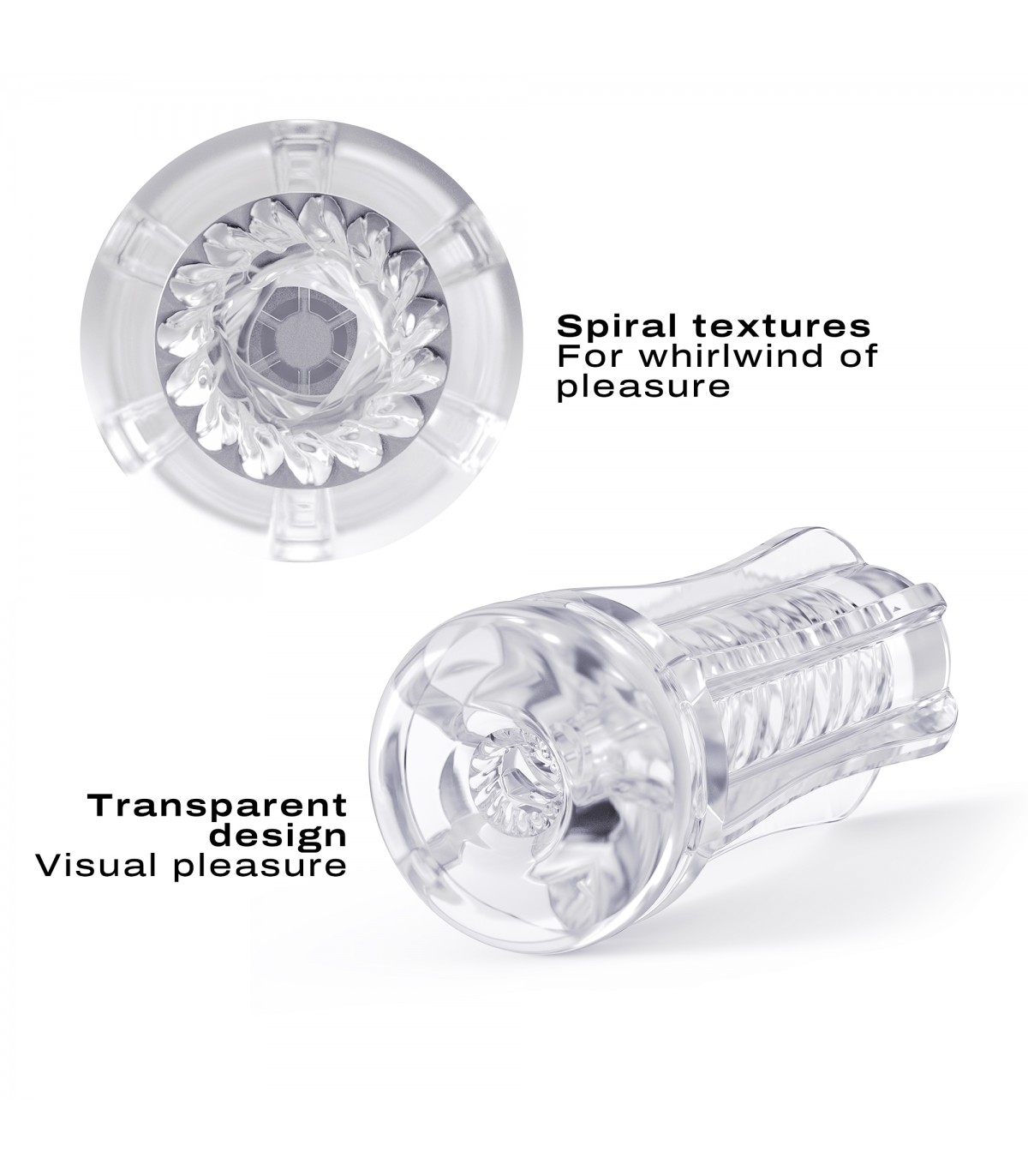 Masturbator Deep Blow Tornado, TPE, Transparent, 16.4 cm, #3, Erotic24.ro