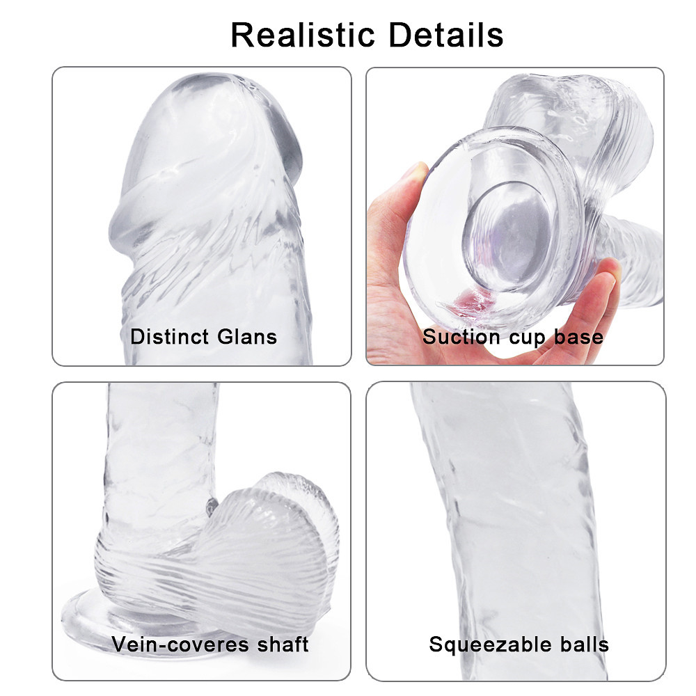 Dildo Realist cu Ventuza Racoon 25.5 cm Transparent Mokko Toys, #2, Erotic24.ro