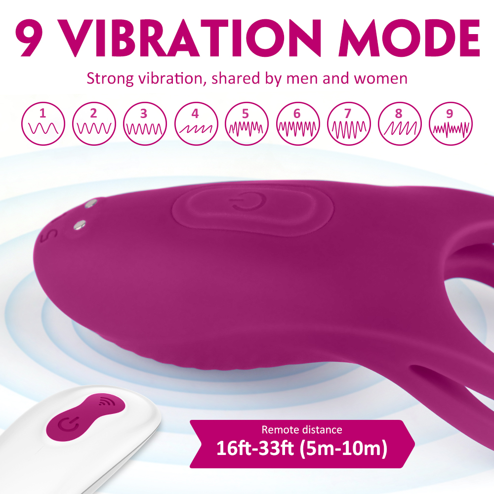 Inel de Penis Flavy Remote Control 9 Moduri Vibratii Silicon USB Roz Passion Labs, #4, Erotic24.ro