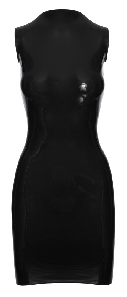 Rochie Mini din Latex, Guler Inalt, Negru, S, Nr. 5, Erotic24.ro