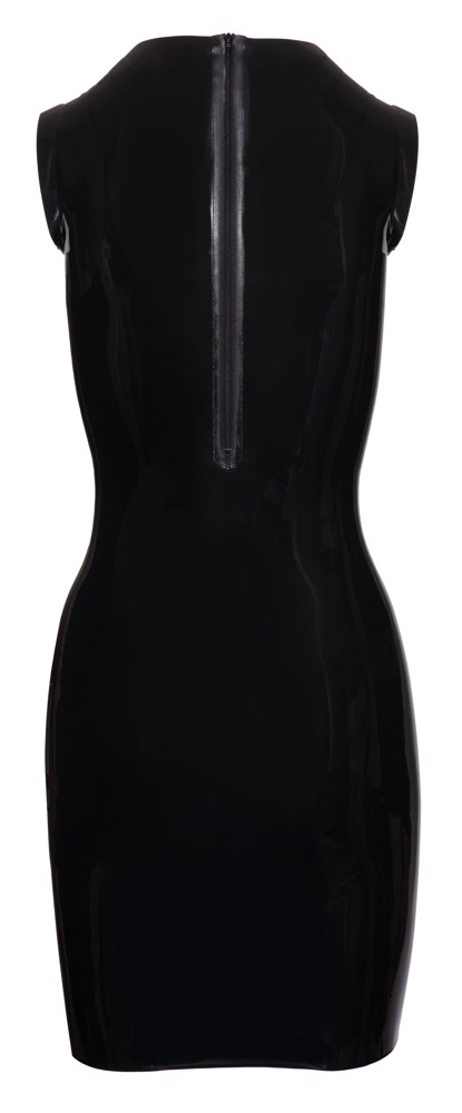 Rochie Mini din Latex, Guler Inalt, Negru, M, #5, Erotic24.ro