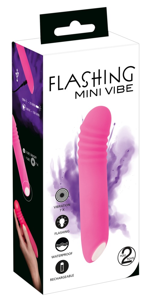 Vibrator Flashing, 7 Moduri Vibratii, Silicon, USB, Roz, 15 cm, Nr. 8, Erotic24.ro